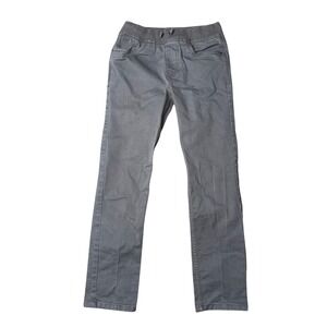 Hanna Andersson Pull On Pants Kids 12 Grey Excellent Slim Fit Twill Trousers